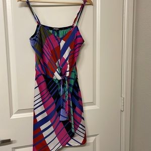 Express satin colorful strap dress
